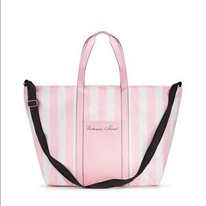 VICTORIA’S SECRET Stripe Weekender Tote